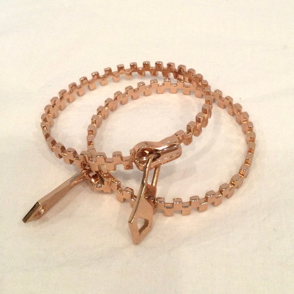 Jennifer Fisher Large Zipper Bangles in Rose Gold